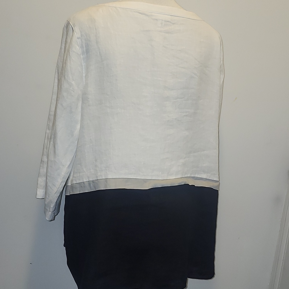 J. Jill Color Block Love Linen Top Large - Picture 3 of 8